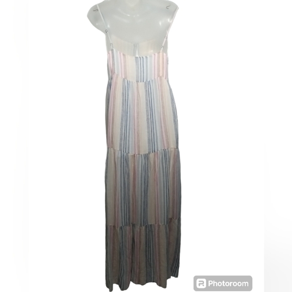 Splendid | Arcoiris | Tiered Maxi Dress Linen Blend Maxi Dress Small - Picture 4 of 8